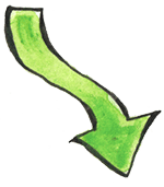 Dessin d'une flèche verte